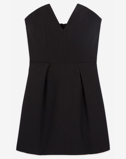 Robe Courte Bustier en Romantic Crepe noire