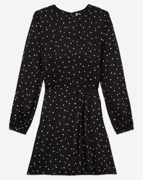 Robe Courte petits coeurs noire