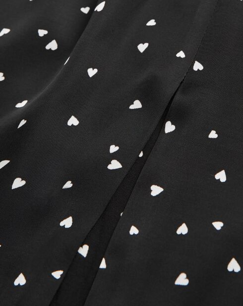 Robe Courte petits coeurs noire