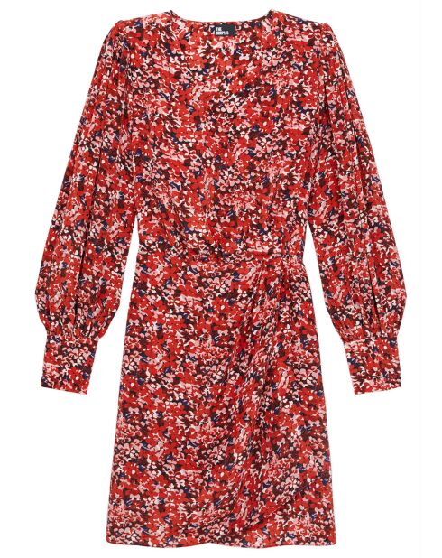Robe à manches longues Motif Burning Flower rouge