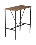 Table haute + 4 Tabourets de bar Nordic fumée/noyer/noir