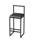 Table haute + 4 Tabourets de bar Nordic fumée/noyer/noir