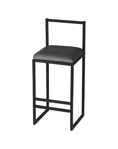 Table haute + 4 Tabourets de bar Nordic fumée/noyer/noir