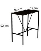 Table haute + 4 Tabourets de bar Nordic fumée/noyer/noir