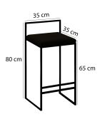 Table haute + 4 Tabourets de bar Nordic fumée/noyer/noir