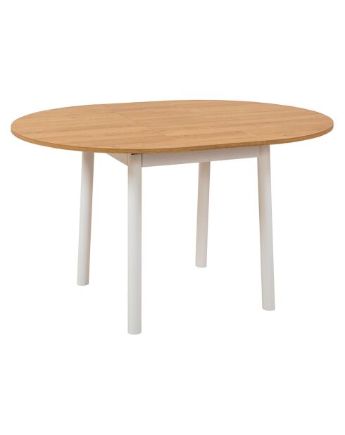 Table extensible + 4 Chaises Oliver chêne/blanc