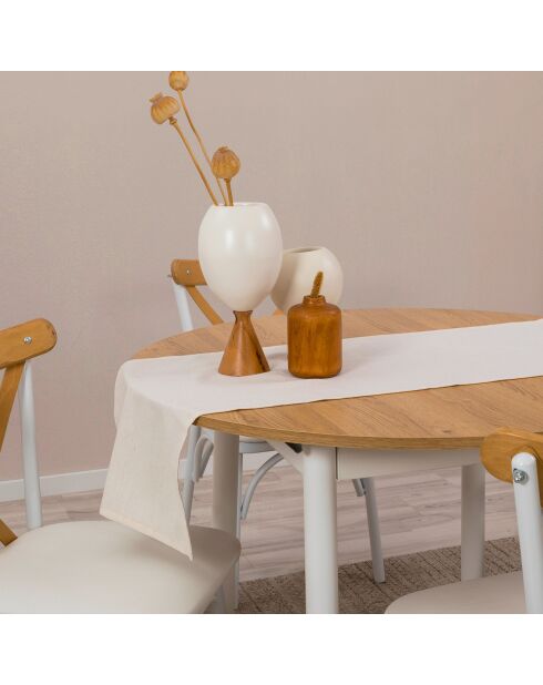 Table extensible + 4 Chaises Oliver chêne/blanc