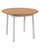Table extensible + 4 Chaises Oliver chêne/blanc