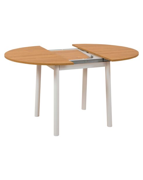 Table extensible + 4 Chaises Oliver chêne/blanc