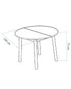 Table extensible + 4 Chaises Oliver chêne/blanc