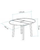 Table extensible + 4 Chaises Oliver chêne/blanc