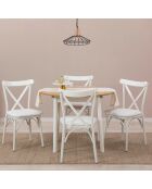 Table extensible + 4 Chaises Oliver chêne/blanc