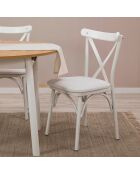 Table extensible + 4 Chaises Oliver chêne/blanc