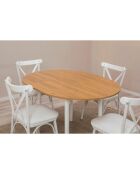 Table extensible + 4 Chaises Oliver chêne/blanc