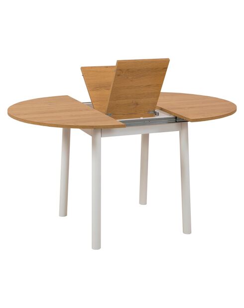 Table extensible + 4 Chaises Oliver chêne/blanc