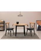 Table extensible + 2 Chaises Oliver chêne/noir