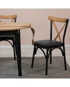 Table extensible + 2 Chaises Oliver chêne/noir
