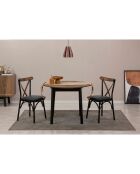 Table extensible + 2 Chaises Oliver noir/noyer