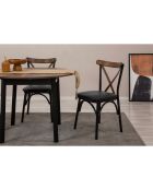 Table extensible + 2 Chaises Oliver noir/noyer