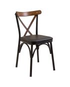 Table extensible + 2 Chaises Oliver noir/noyer