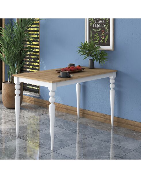 Table à manger JA104 noyer/blanc - 120x73x8x70 cm