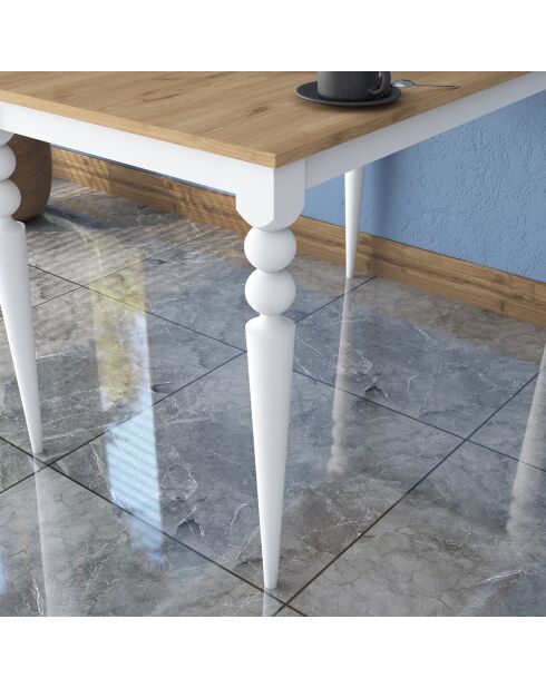 Table à manger JA104 noyer/blanc - 120x73x8x70 cm