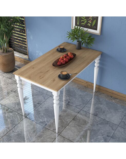 Table à manger JA104 noyer/blanc - 120x73x8x70 cm