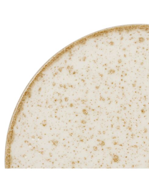 6 Dessertteller mit beigem Rand - D.20,5 cm