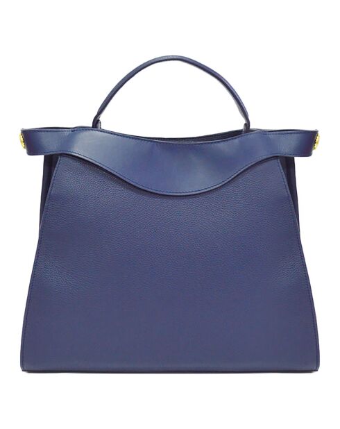Borsa a mano in pelle Heritage Blue Navy - 33x29x13 cm