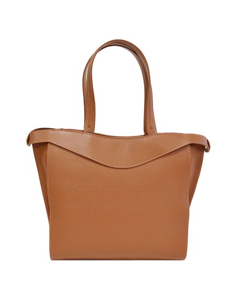 Sac porté épaule en Cuir Héritage cognac - 32x28x14 cm