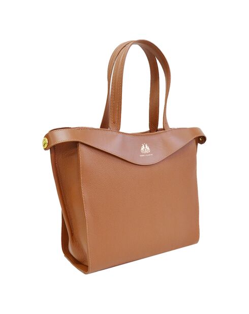 Sac porté épaule en Cuir Héritage cognac - 32x28x14 cm