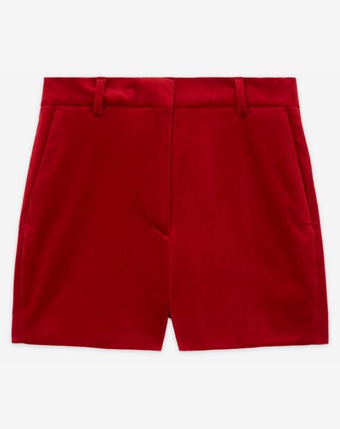 Rote Anzugshorts mit niedriger Taille
