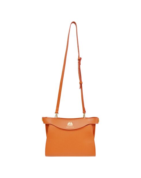 Sac bandoulière en Cuir Héritage orange - 24x18x11 cm