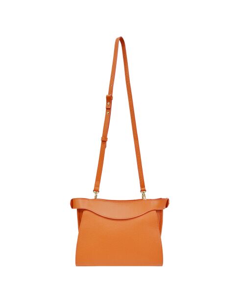 Sac bandoulière en Cuir Héritage orange - 24x18x11 cm