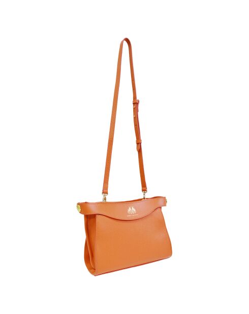 Sac bandoulière en Cuir Héritage orange - 24x18x11 cm