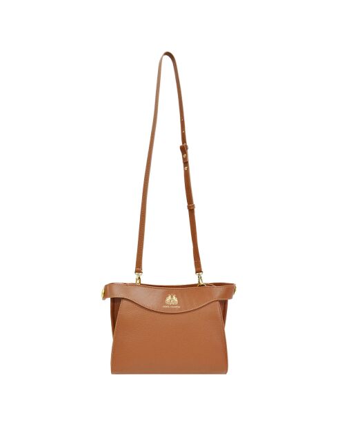 Sac bandoulière en Cuir Héritage camel - 24x18x11 cm