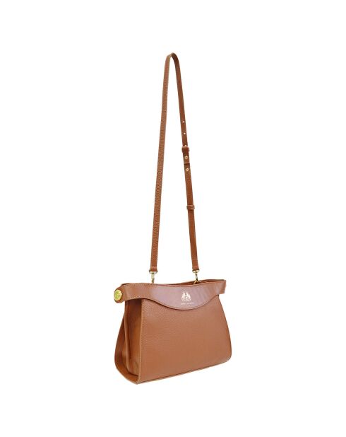 Sac bandoulière en Cuir Héritage camel - 24x18x11 cm