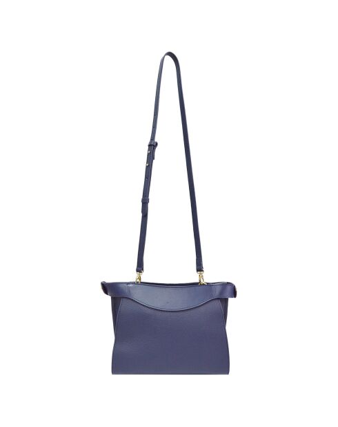 Sac bandoulière en Cuir Héritage bleu marine - 24x18x11 cm