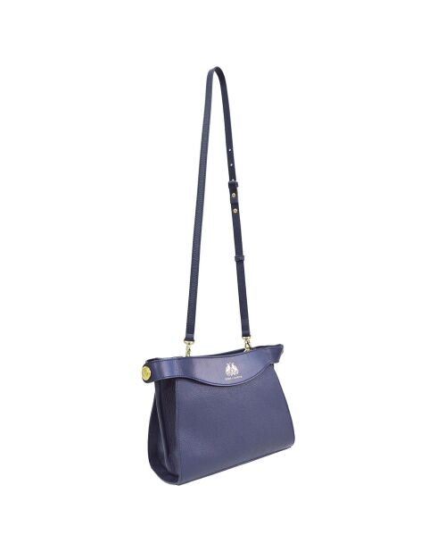 Sac bandoulière en Cuir Héritage bleu marine - 24x18x11 cm