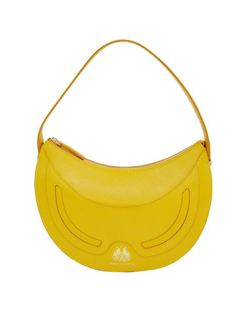 Sac porté épaule en Cuir Excellence jaune - 25x16x9.5 cm