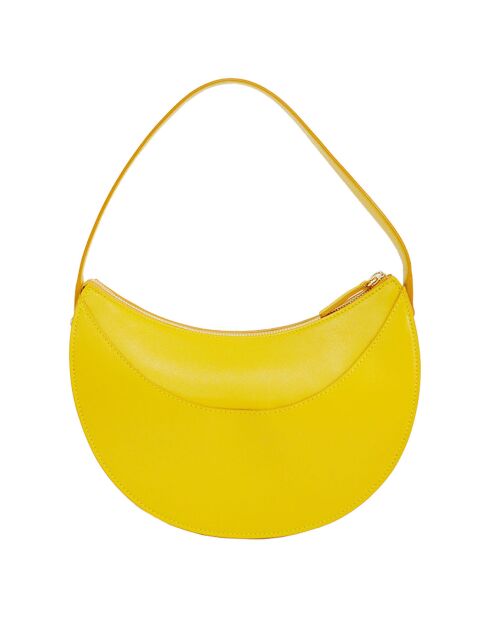 Sac porté épaule en Cuir Excellence jaune - 25x16x9.5 cm