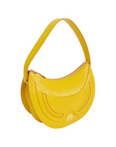 Sac porté épaule en Cuir Excellence jaune - 25x16x9.5 cm