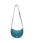 Sac porté épaule en Cuir Excellence bleu canard - 25x16x9.5 cm