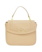 Sac à main en Cuir Excellence beige - 28x25x13 cm