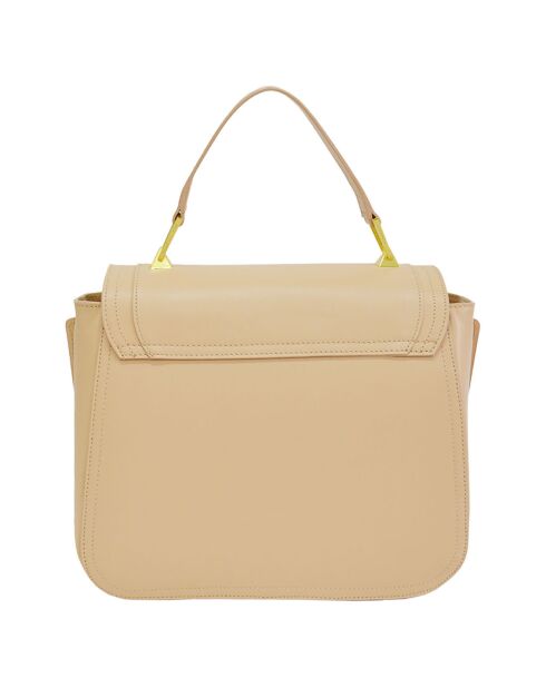 Sac à main en Cuir Excellence beige - 28x25x13 cm
