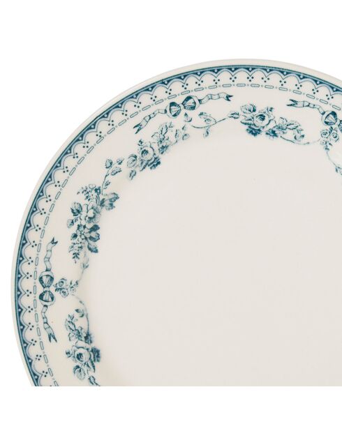 6 Assiettes dessert Faustine bleu ancien  - D.20.5 cm