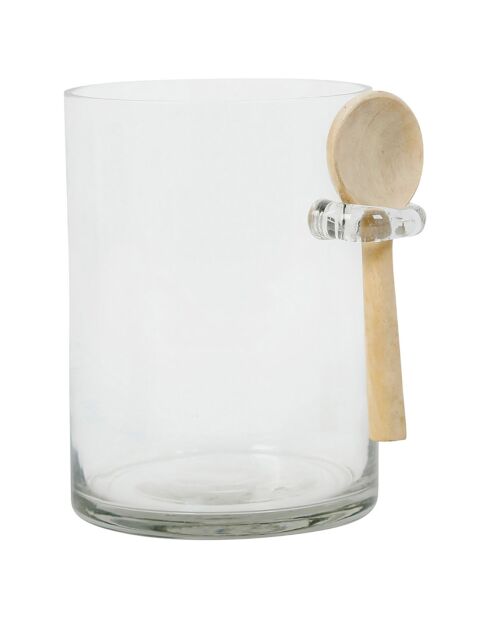 Bocal avec couvercle et cuillère Gaston naturel