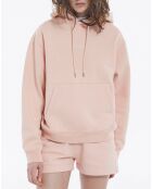 Rosafarbener Kapuzenpullover mit Logo-Print