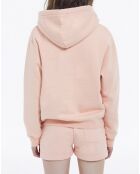 Rosafarbener Kapuzenpullover mit Logo-Print