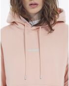Rosafarbener Kapuzenpullover mit Logo-Print